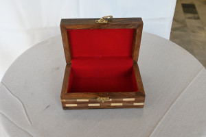 Wooden jewellery  box Brass Inlay
