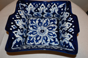 Blue pottery  squre bowl  Hand painted