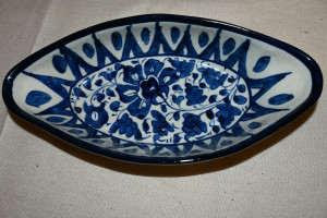 Blue pottery deep dish size 5x9"