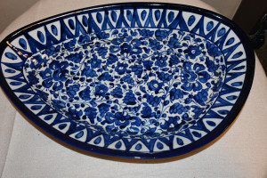 Blue pottery rice dish beza  size  9x14