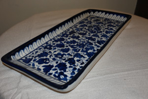 Blue pottery Long dish  size 6x13