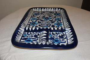 Blue pottery  dry fruit dish  size 7x12