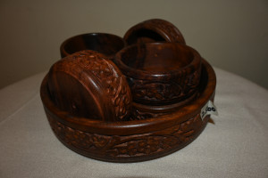 Wooden Dry fruit  bowel 7 pieces set hand carved