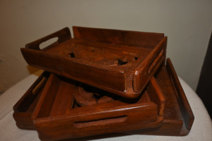 Wooden cut work tray  hand made
