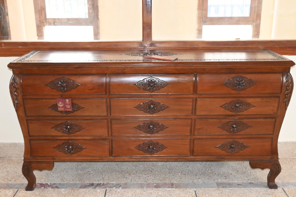 Chester cabinet size 18x70" carved shesham wood  12 draws