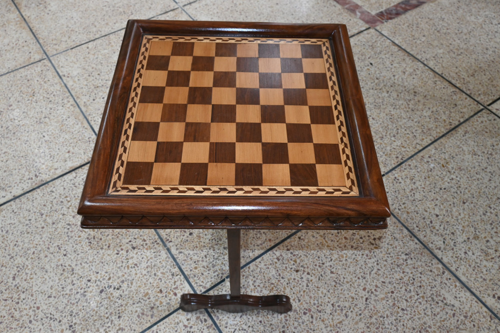 Wooden chess table folding  size 17x17"  solid wood