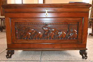 Wooden caption chest size 26x42 jungle design  shesham wood
