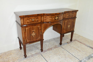 Victoria  designed  consletable dressing cabinet wood to wood  inlay  size 20x58"