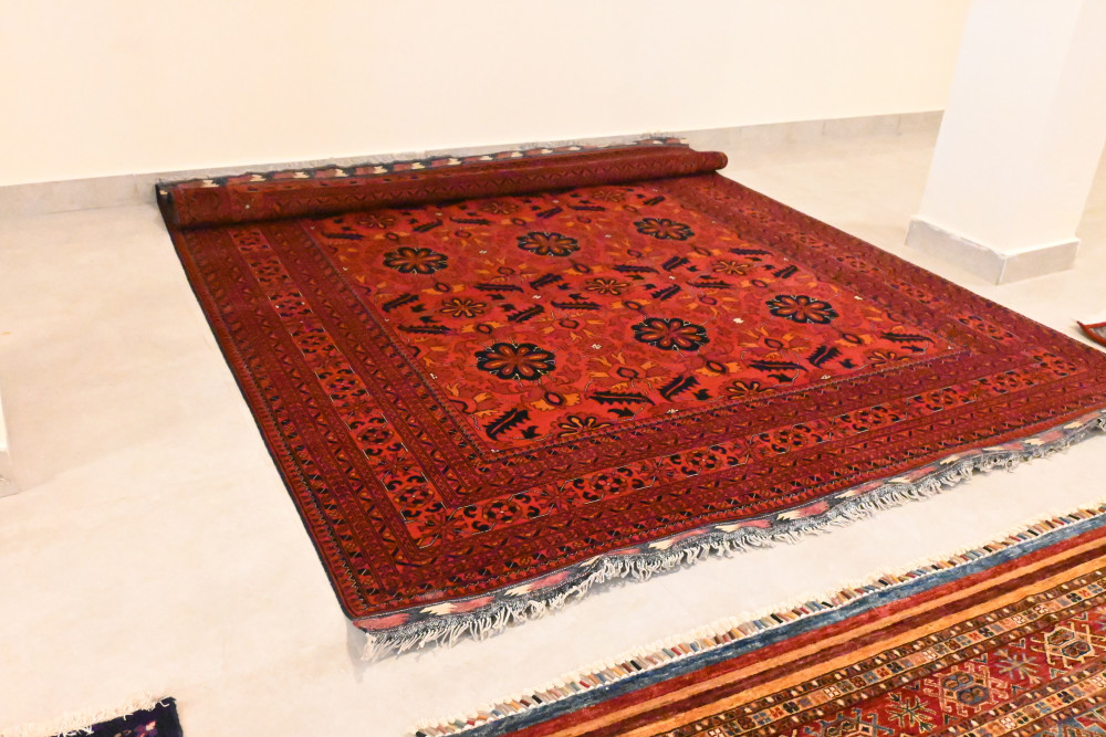 Hand knotted carpet afghani khamnaee size 8x12